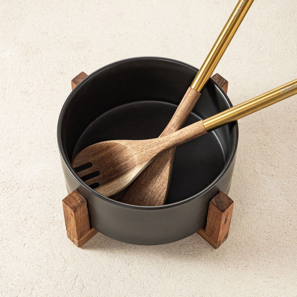 Misa FINCAN do sałat ceramiczna czarna 25x12,5 cm