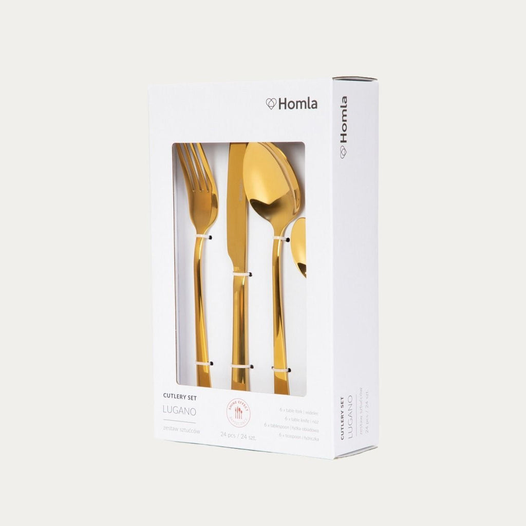 Zestaw sztućców B2LUGANO złotych 24 szt.