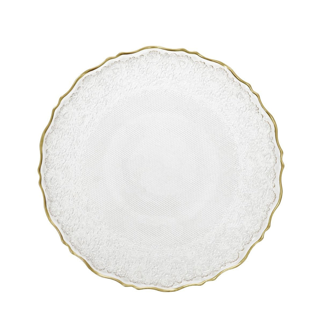 Talerz LISALA obiadowy ze złotą obwódką 28 cm