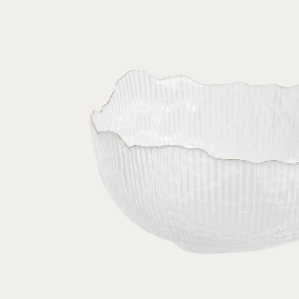 Miska APOLA ryflowana transparentna L 9 cm x 20 cm