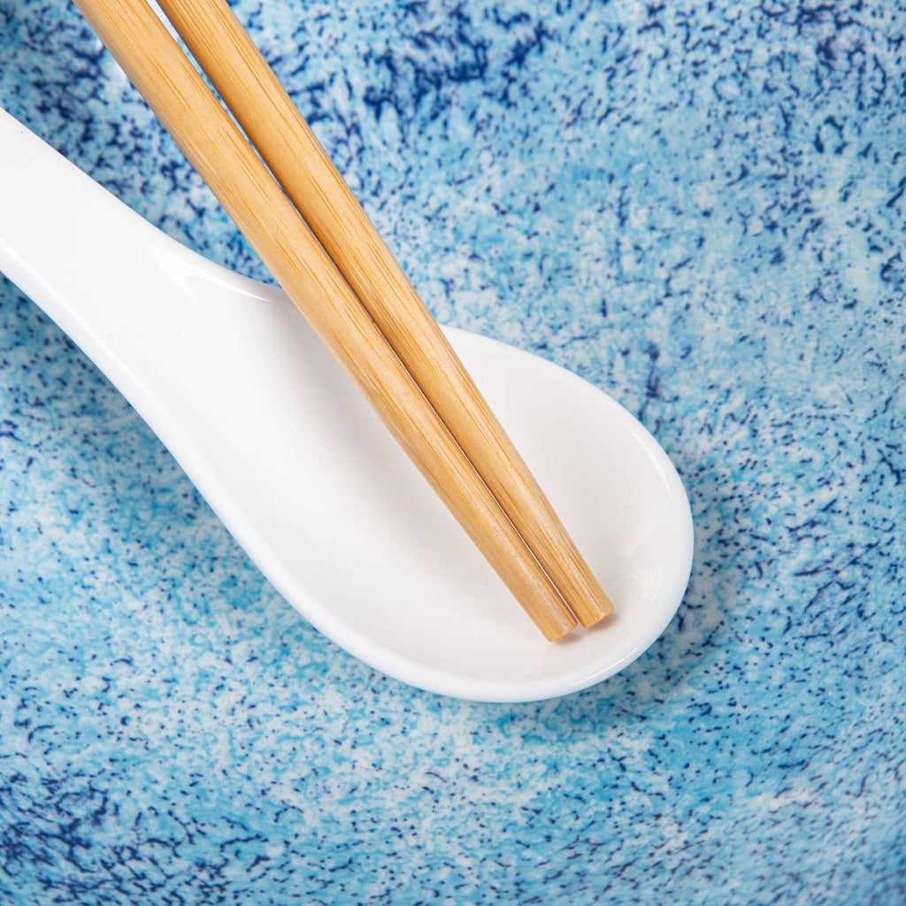 Zestaw do ramen SALADO niebieska z brązowym rantem 21 cm