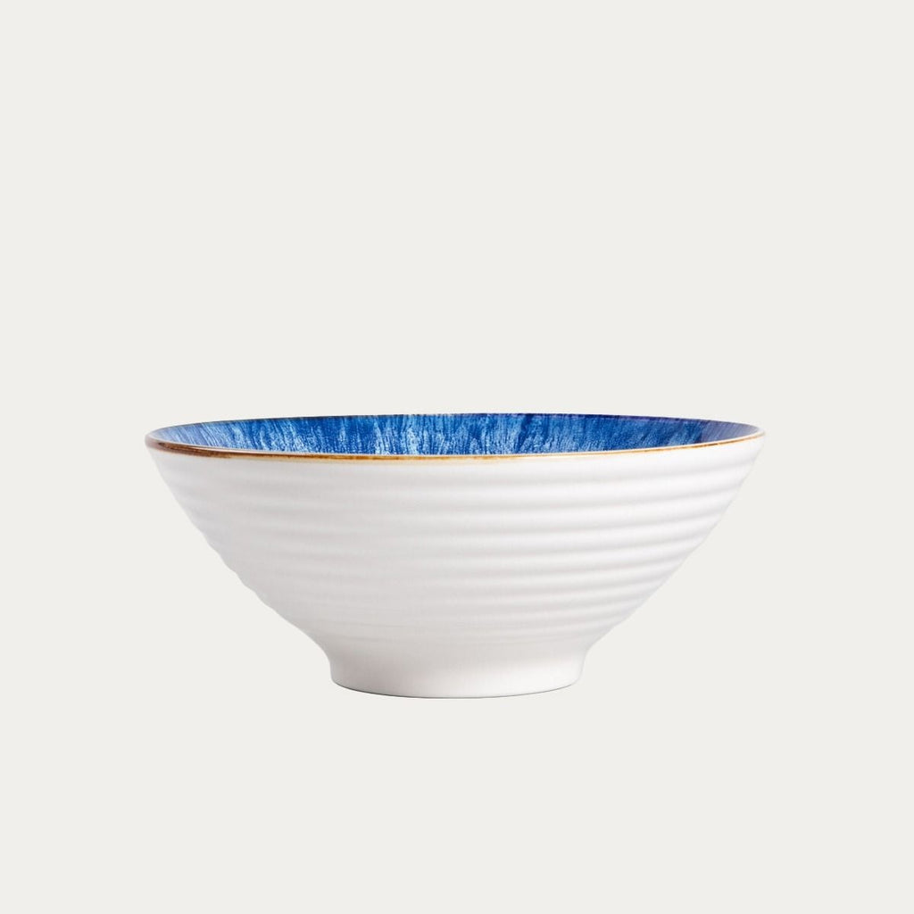 Zestaw do ramen SALADO niebieska z brązowym rantem 21 cm