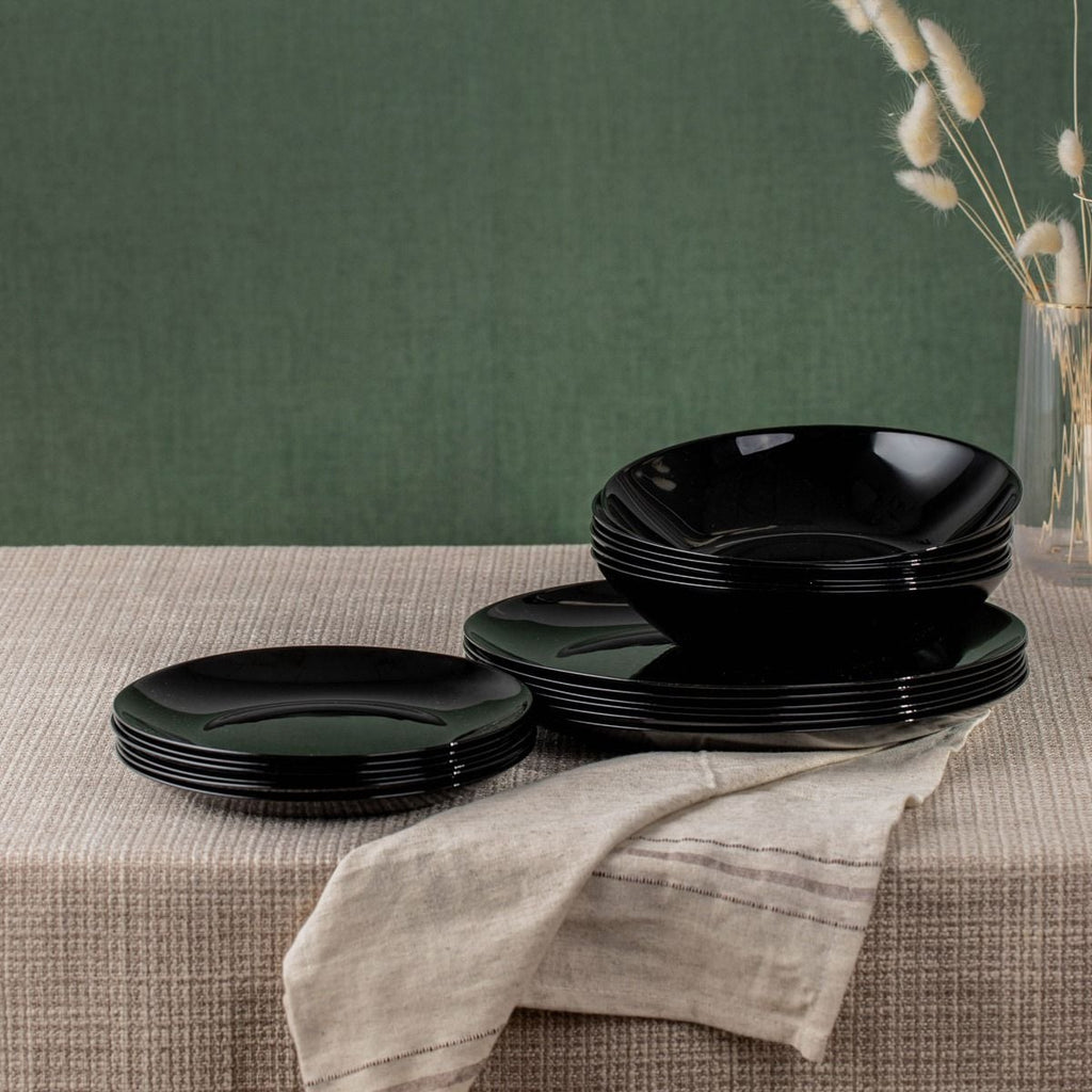 Zestaw obiadowy CAPRI czarny 18 el.