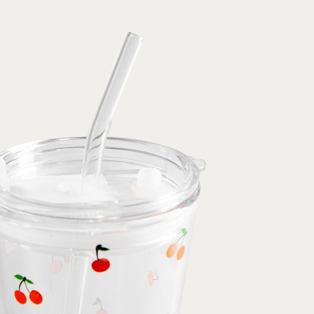 Szklanka EMBO SUMMER ze słomką w wiśnie 0,4 l
