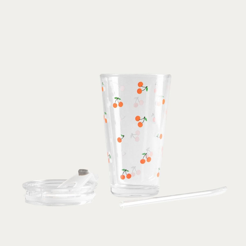 Szklanka EMBO SUMMER ze słomką w wiśnie 0,4 l