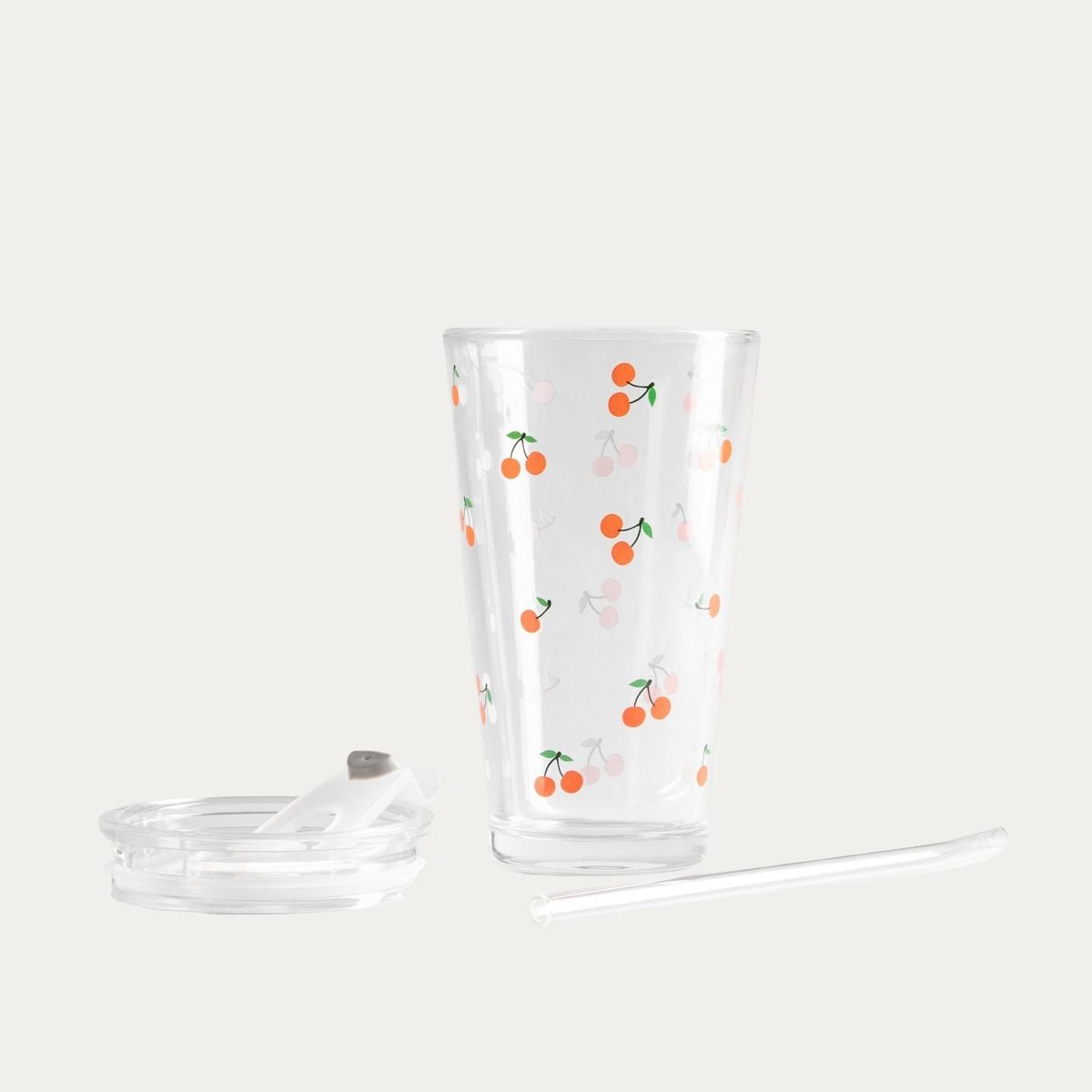 Szklanka EMBO SUMMER ze słomką w wiśnie 0,4 l