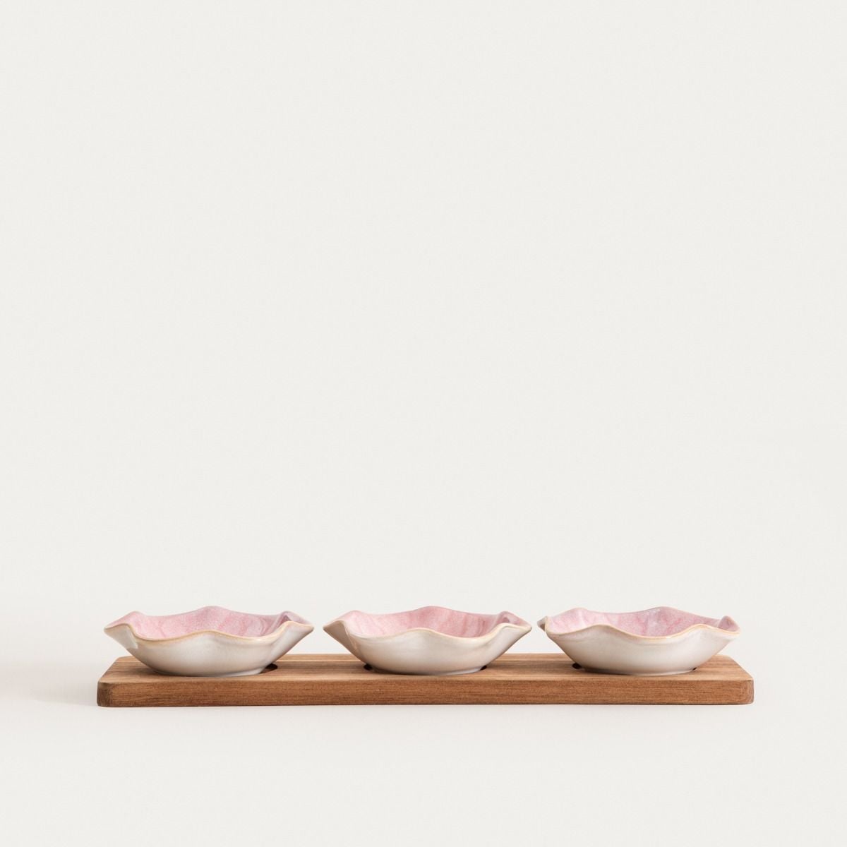 Zestaw do serwowania SAKURA z różowymi miseczkami, 32,5x10x3 cm 4 el.